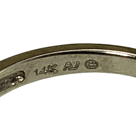 14 Karat White Gold Sapphire and Diamond Ring Size 7 #20034 - Picture 6 of 8